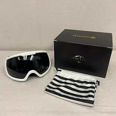 VonZipper Feenom Snow Goggles White Satin Frame W/ Blackout Black Lens • $90