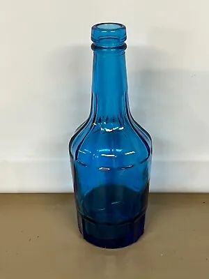 Vintage Blue Glass Decorative Medicine Bottle 6  Size Wheaton NJ Stamped • $12.99