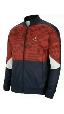 Nike FIBA Air Jordan Full Zip Legacy Flight Jacket Blue Red Mens XL CJ9082-451 • $55