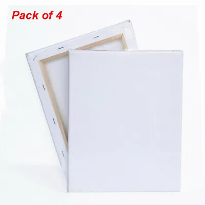Blank Artist Canvas Art Board Painting Set 4X Stretched Framed White Large Small • £7.99