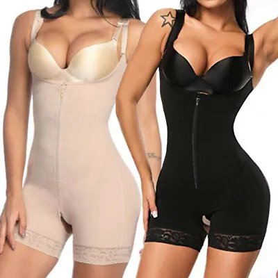 Women's Seamless Firm Tummy Control Shapewear Full Body Shaper Slimming Bodysuit • £8.99