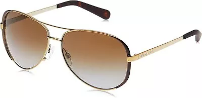 Michael Kors 5004 Chelsea Aviator Sunglasses Gold/Dark Brown Polarized 59mm Lens • $54.98