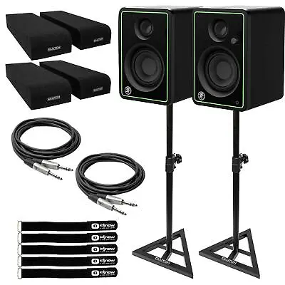 Mackie CR3-XBT 3  Active Powered Bluetooth Studio Monitor Speakers Pair W Stands • $194.40