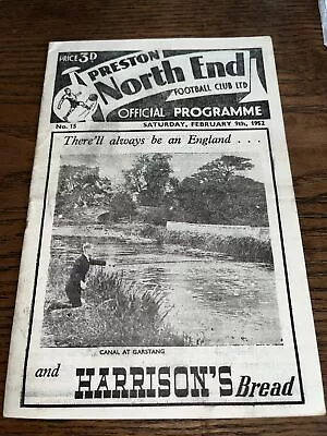 Preston North End V Manchester United Man Utd 1951 1952  Programme & Ticket? • £21.50