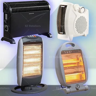 Fan Heater Small Large Portable Electric Hot Warm Air Upright - 800W/1200W/2000W • £18.49