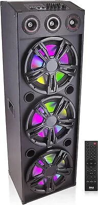 Pyle 3x12 Inch Bluetooth PA Karaoke Party Music Speaker System LED Lights • $349.99