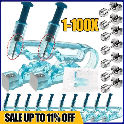 1-100PCS Ear Piercing Pierce Gun Stud Tool Earring Kit Piercer Studs Tools Hot • £0.99