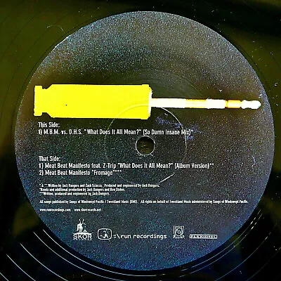 $19.97 • Buy MEAT BEAT MANIFESTO Feat Z-TRIP 2002 SKOR Recordings  SKR 1104 What Does It All 
