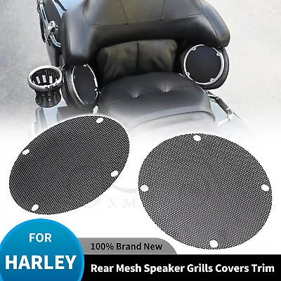 Black Rear Speaker Grills Trim Mesh Covers For Harley Electra Street Tri Glide • $19.93