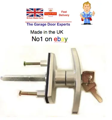 £10.95 • Buy NEW 'Henderson Merlin Garage Door Spares T Bar Lock Handle' - Silver Finish S/S 