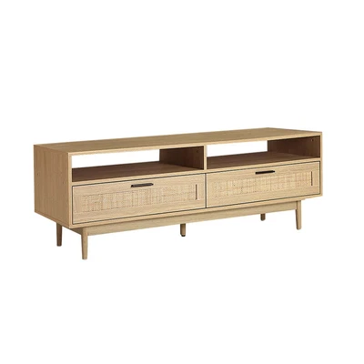 $147.99 • Buy Artiss TV Cabinet Entertainment Unit TV Stand Wooden Rattan Storage Drawer 140CM
