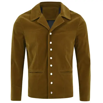 Men's Jacket Velvet Temperament Business Casual British Style Fashion Coat Large • $44.50