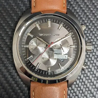 New Old Stock - MICHAEL KORS DEAN MK8294 - Chronograph Brown Leather Men Watch • $46.50