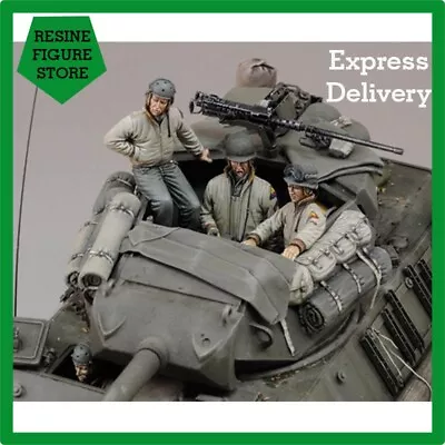 1/35 Resin Figure Kit Soldiers 4pcs US Army Tank Crew (no Tank) WW2 Unpainted • $17.80