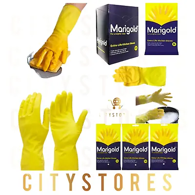 Marigold Washing Up Extra Life House Kitchen Gloves Yellow Medium Large Small A1 • £4.44