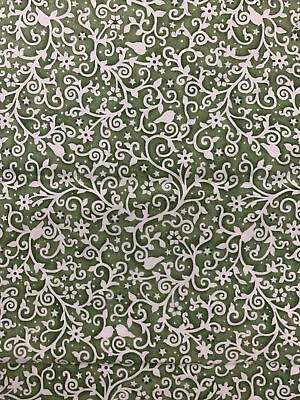 Red Rooster Fabrics Elm Creek Quilts The Giving Quilte Green Floral Vine Fabric • $5