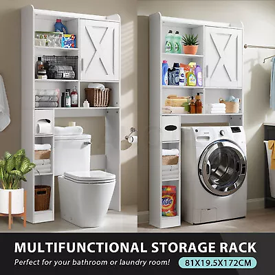 Over Toilet Shelf Storage Cabinet Bathroom Rack Laundry Towel Shampoo Organiser • $129.95