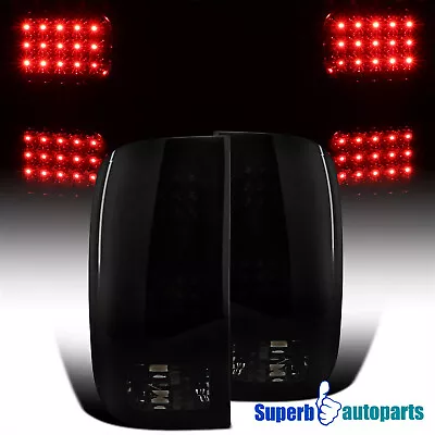 Fit 2007-2014 GMC Sierra 1500 2500 3500 LED Tail Brake Lights Glossy Black Smoke • $130.98