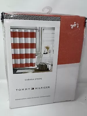 Tommy Hilfiger Cabana Stripe Signature Fabric Shower Curtain NEW 72x72 • $42.12