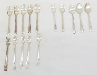 Vintage H & T Mfg Co Silverplate Silverware Mixed Lot Of 15 Pcs     TF • $33.59