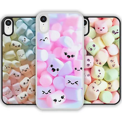 Cute Kawaii Marshmallow Faces Pattern Phone Case Cover For IPhone Samsung Galaxy • £6.79