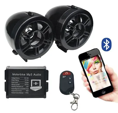 Motorcycle Bluetooth Speakers & Anti Theft Alarm Remote  Waterproof 2.5  Speaker • $31.95