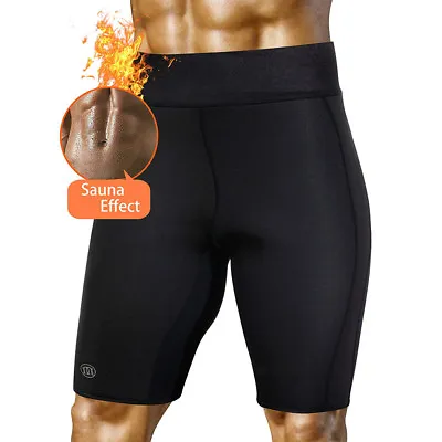 Men's Thermo Neoprene Sweat Sauna Body Shaper Weight Loss Pants Slimming Shorts • $16.79