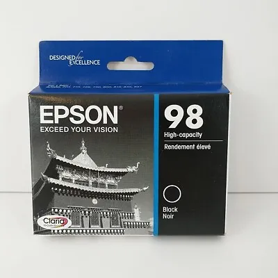 Genuine OEM Epson 98 C13T098120 High Capacity Black Ink Expires 02/2023 • $19.98