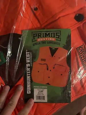 $35 • Buy Primos Gun Hunter Hunting Vest With Pockets Blaze Orange Mens XXXL Hunting 3XL