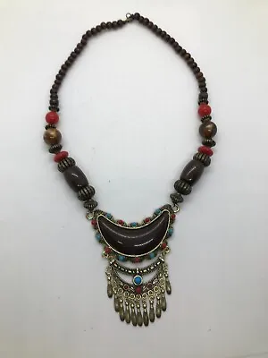 $10.90 • Buy African Beaded Necklace 20  W/Pendant Fashion Jewelry