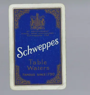 Vintage Swap Playing Card   Schweppes Table Water • $1.50
