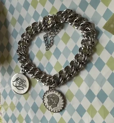 Vintage BEAU B Sterling Silver Double Link Chain Bracelet 7” With 2 Charms • $60