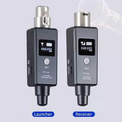 Wireless Microphone System UHF XLR Transmitter Receiver Microphone Adapter H8O5 • $30.98