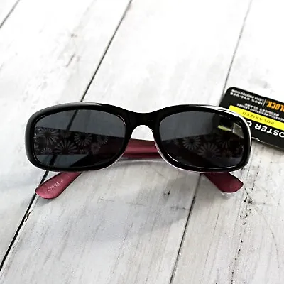 Foster Grant Women's Polarized Sunglasses Black Purple Retro Floral • $36
