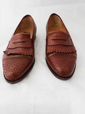 Zanin Italy Brown Leather Penny Loafers Dress Shoes 6m  Lavorazione Artigiana • $68