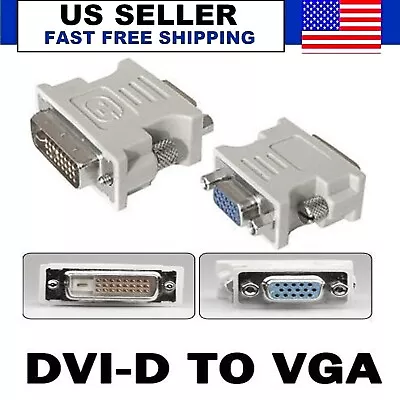 24+1 Pin DVI-D Male To 15 Pin VGA Female Converter Adapter Video PC Monitor HDTV • $4.50