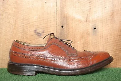 Vintage FLORSHEIM Kenmoor 93602 Pebbled Longwing 5 Nail V-Cleat Wingtip 10B • $49.95