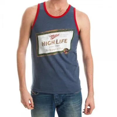 Miller High Life Beer Can Label Mens Summer Muscle Tank Top T-Shirt 2XL New • $12.95