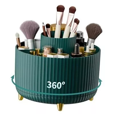 360° Rotate Makeup Brush Holder Organizer Makeup Organizers Countertop Green • $7.99