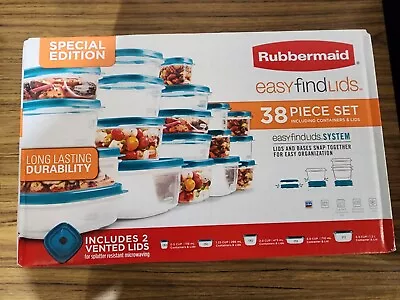 38 Piece Set Rubbermaid Food Storage With Vent Easy Find Lids Teal SPECIAL ED. • $15