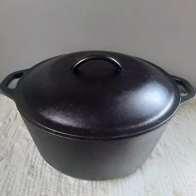 Lodge USA 10 1/4 Cast Iron Dutch Oven Pot #8 With Drip Lid • $30