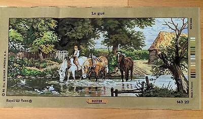 Royal Paris Tapestry Needlepoint Canvas. Horses 35” X 17” • £22.50