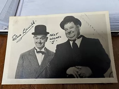 Stan Laurel And Oliver Hardy Signed Photograph Card COA .... Laurel And Hardy • £450