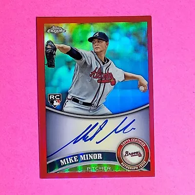 2011 Topps Chrome Mike Minor Rc - Red Refractor Auto #d/25 SSP Braves Rookie • $26.99