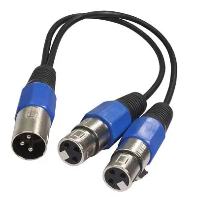 £7.15 • Buy 3-Pin XLR Male Plug To Dual 2 Female Jack Y Splitter Mic DJ Cable Adaptor