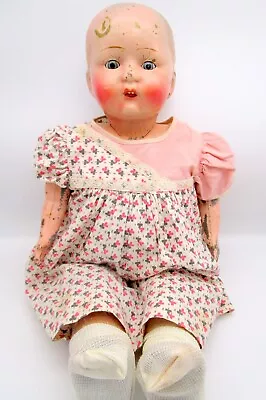 Antique Tin Metal Head And Arms Sweet Baby Doll Sleep Eyes Tongue 21  Vintage • $88.88