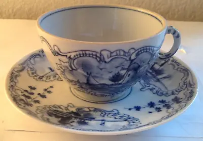 Vintage Delft Style Windmill Sailboat Demitasse Espresso Tea Cup Saucer • $14.95