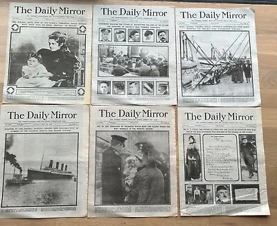  6 X Episodes The Daily Mirror 1912 The Titanic  Disaster Newspaper Reprints • £15.99