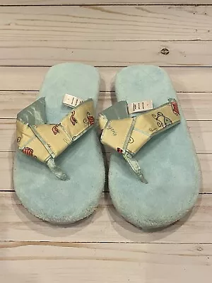 Victoria Secret Blue Thong Sandal Slippers Vintage Size Large • $19.98