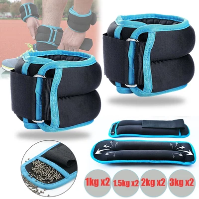 $25.88 • Buy 2x Ankle Weights Adjustable Leg Wrist Strap Gym Boxing Running Braclets Straps 